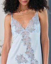 Bamboo Chemise spaghetti strap 03346 icy blue