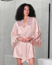Satin Robe S03406 rose gold