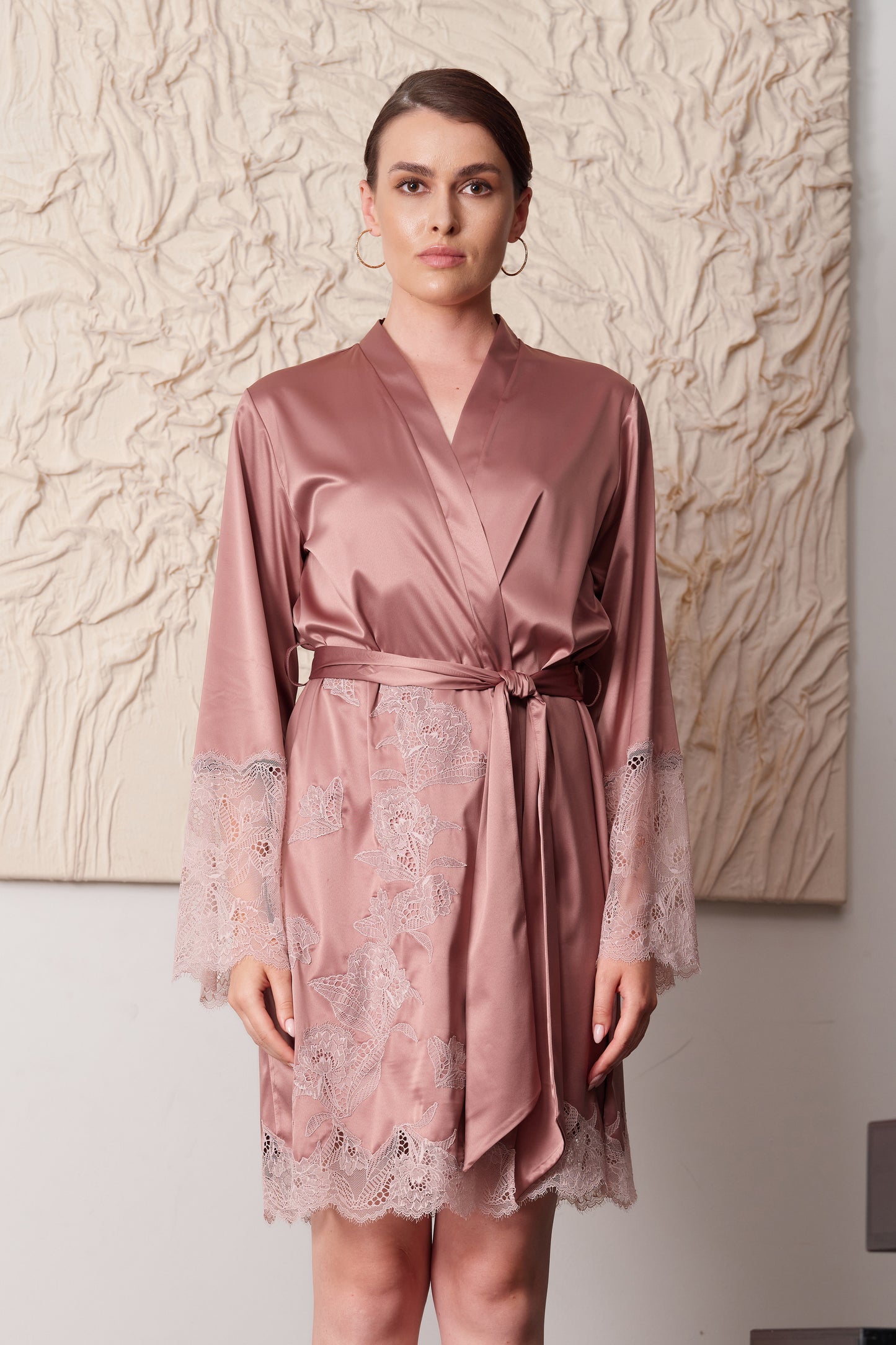 Women's satin robe S03417