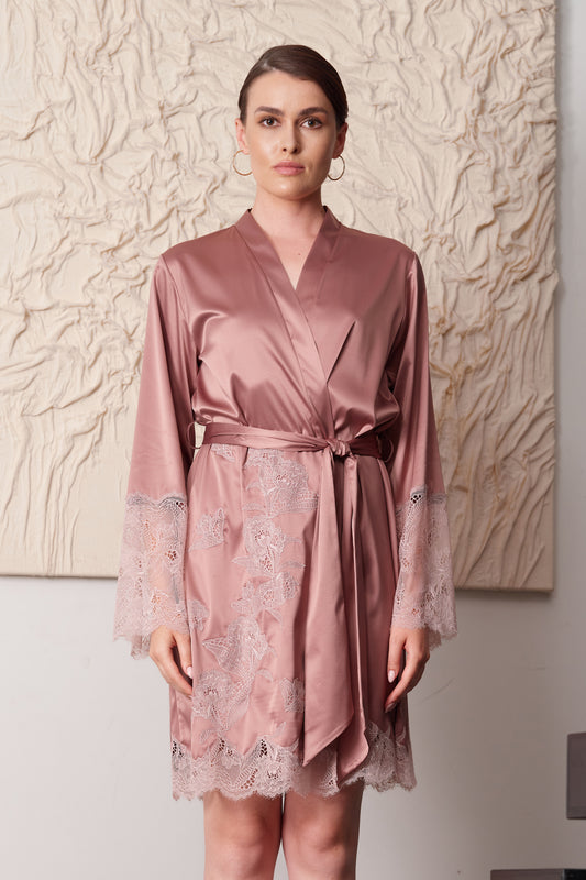Women's satin robe S03417
