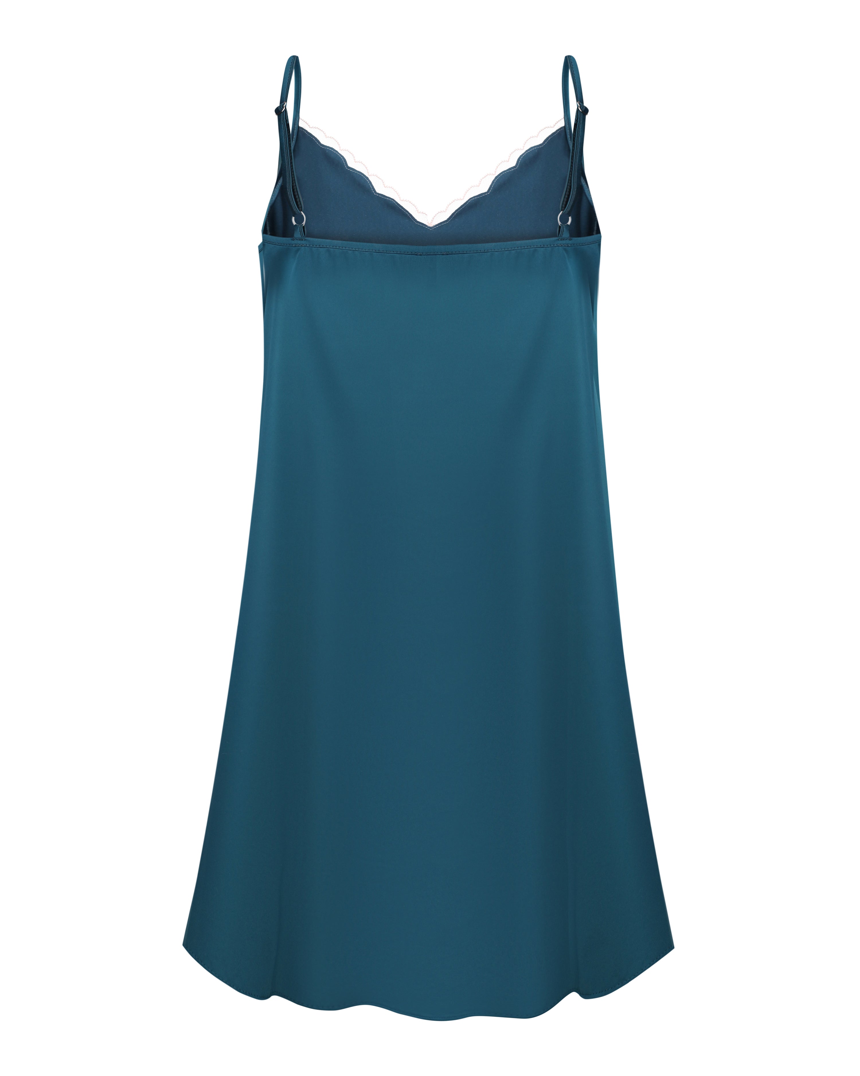 Satin Chemise spaghetti strap S03415 emerald