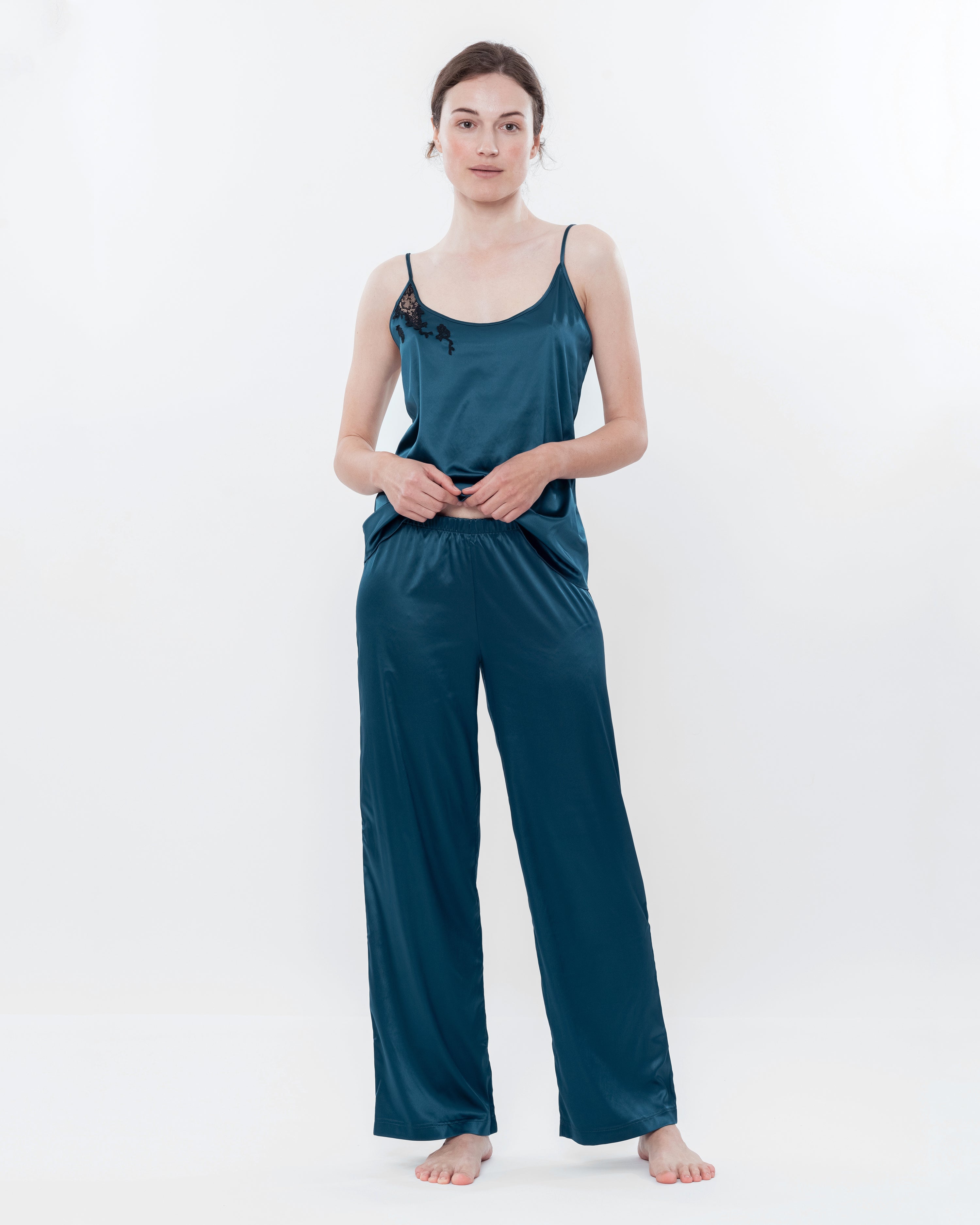 Satin camisole Pajama S03185 green