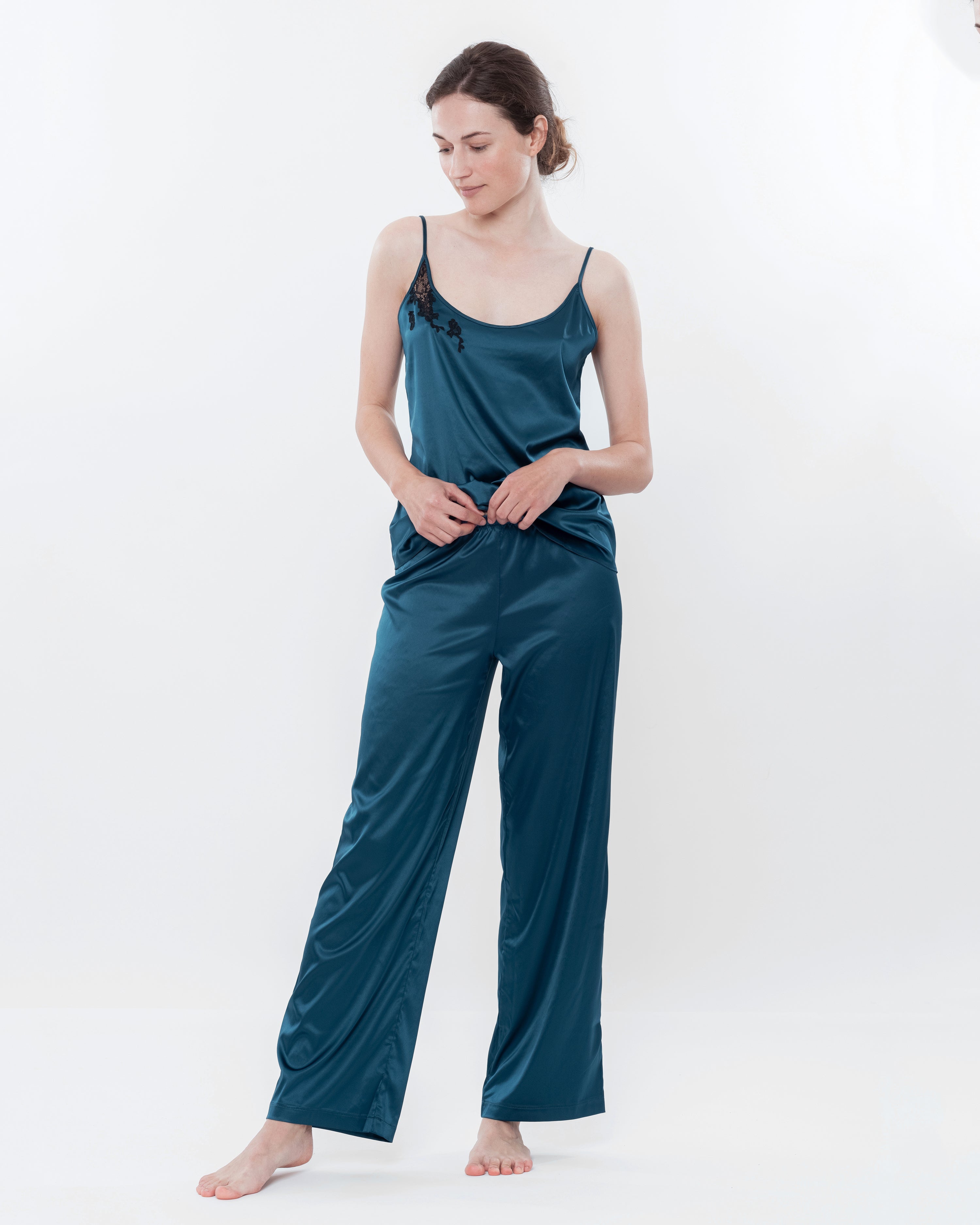 Satin camisole Pajama S03185 green