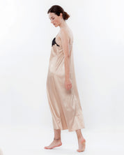 Satin Nightgown spaghetti strap S03187 beige
