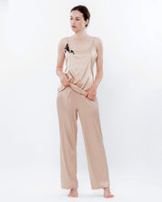 Satin camisole Pajama S03188 beige