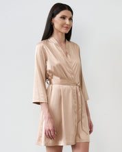 Satin 3/4 sleeve Robe S03200 gold