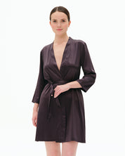 Satin 3/4 sleeve Robe S03200 grey