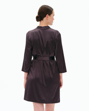 Satin 3/4 sleeve Robe S03200 grey