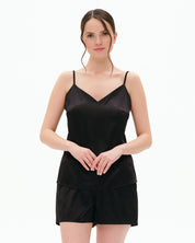 Satin cami shorts Set S03400 black