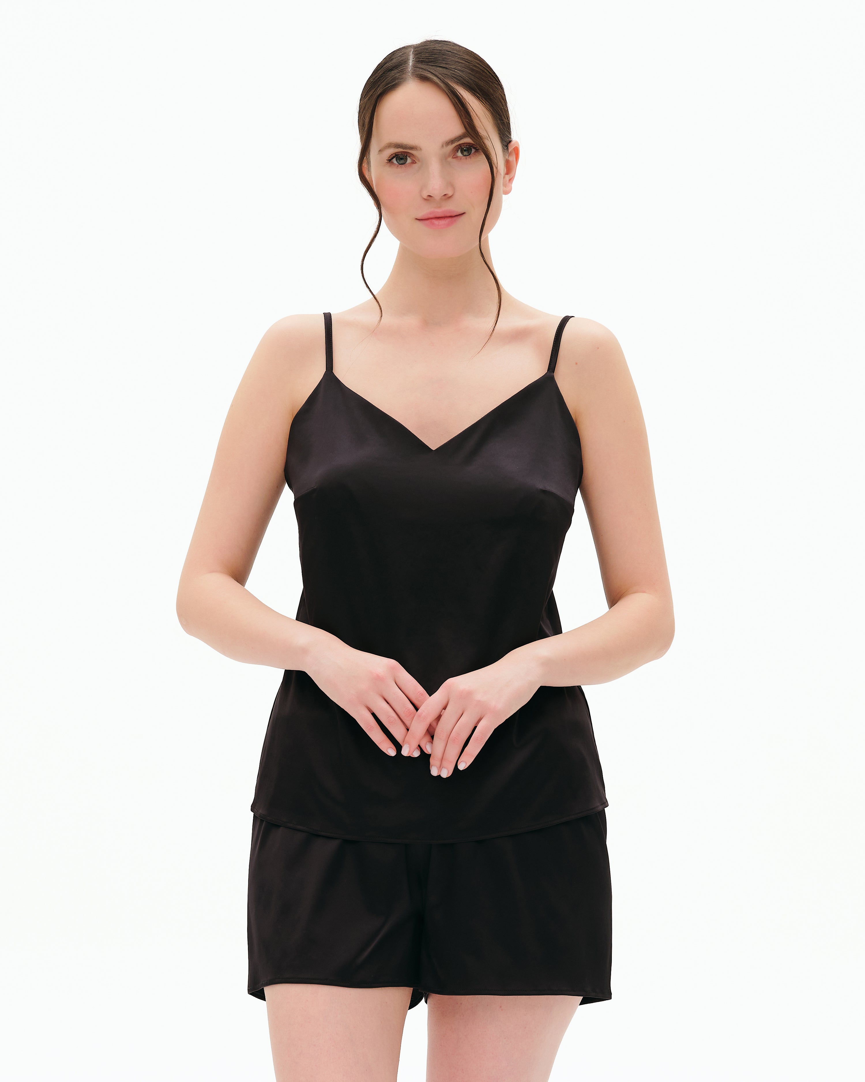 Satin cami shorts Set S03400 black