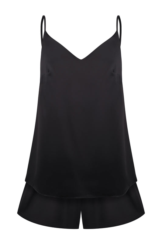 Womens silk satin cami shorts set S03400