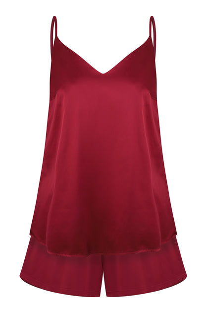 Womens silk satin cami shorts set S03400