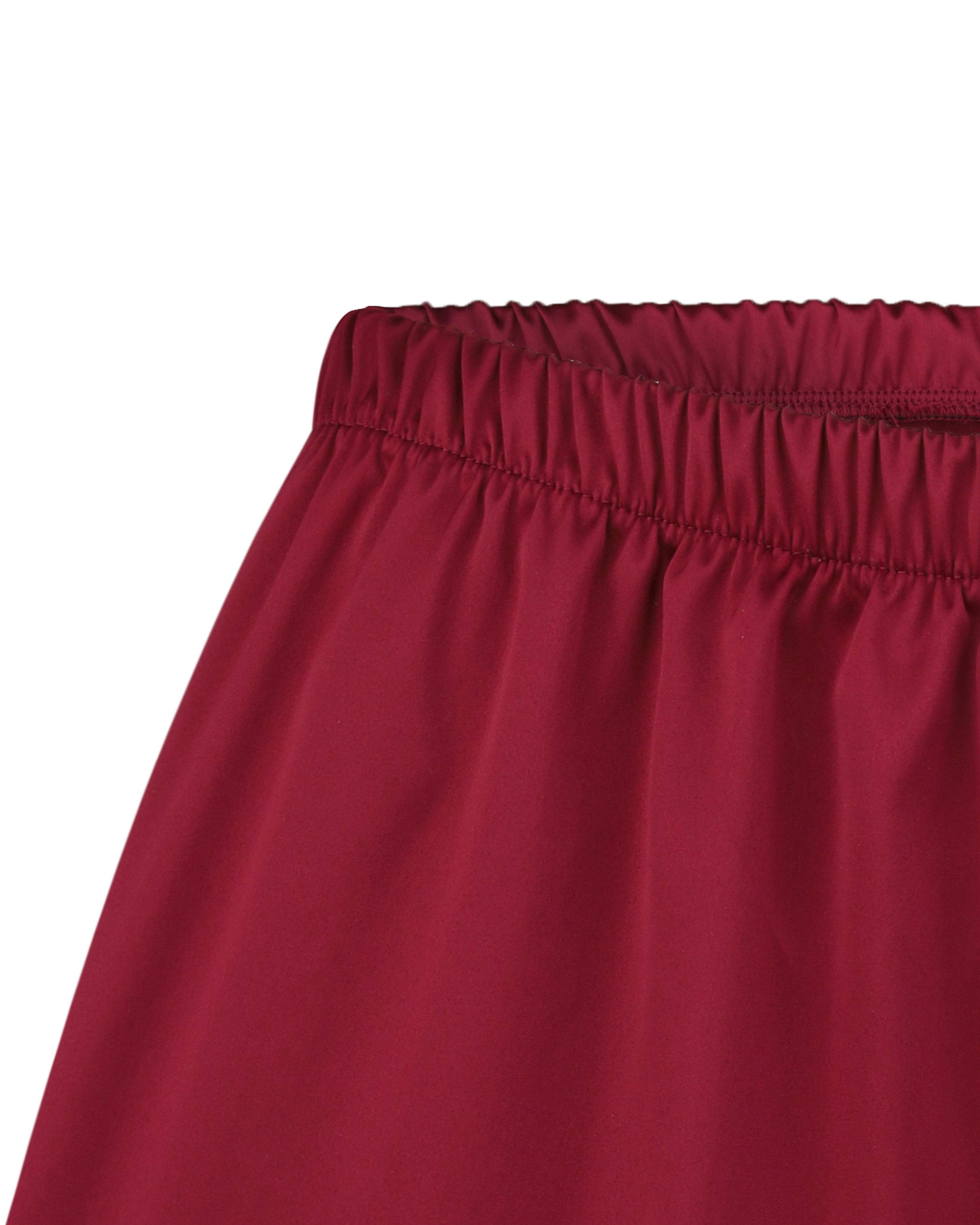 Satin button-up long sleeve Pajama set S03401 burgundy