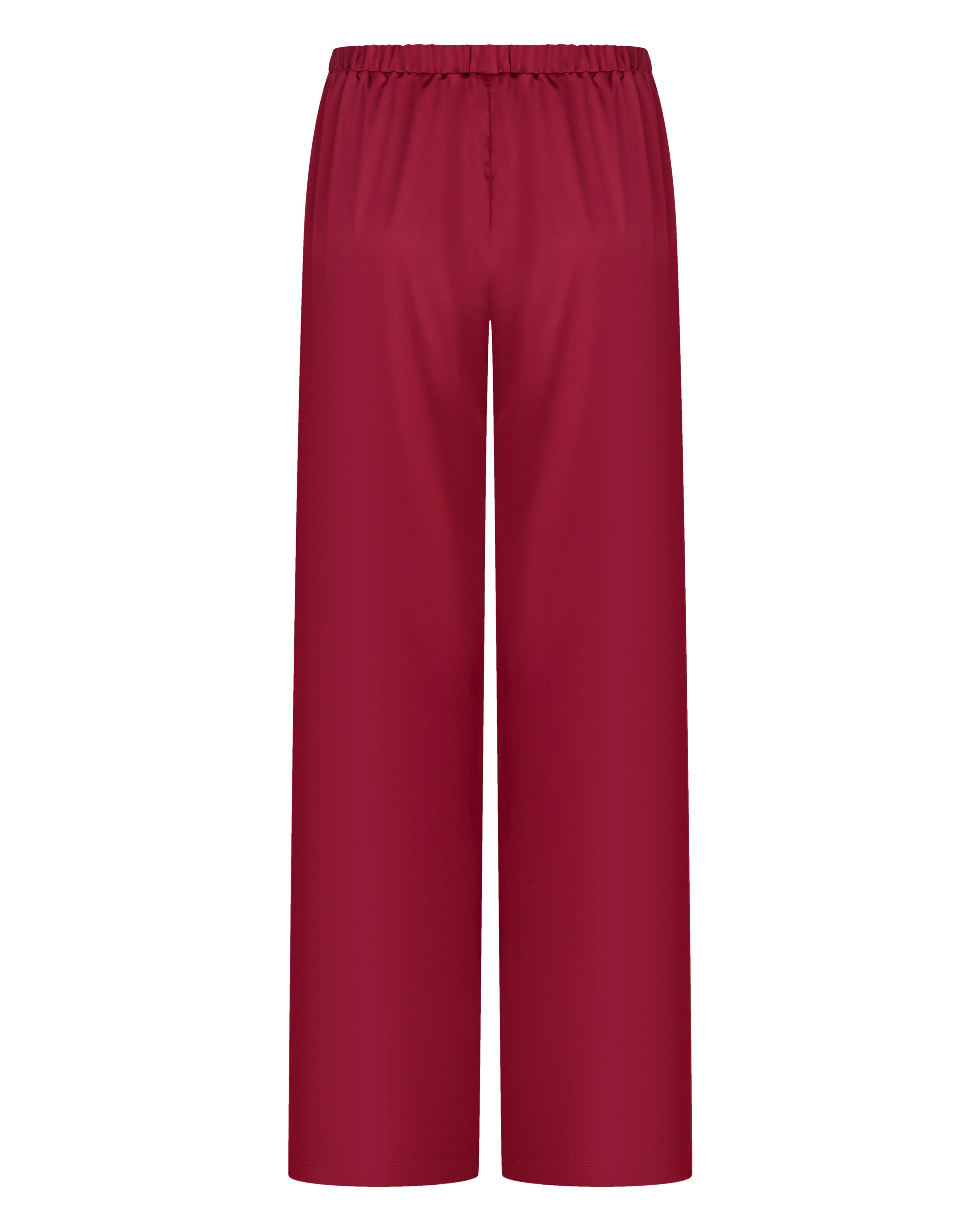 Satin button-up long sleeve Pajama set S03401 burgundy