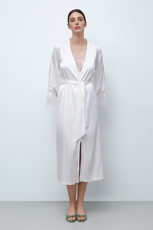Women's silk satin robe S03402