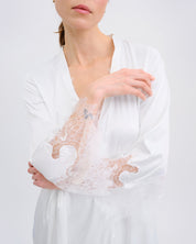 Satin long Robe S03402 white