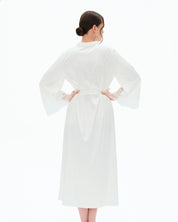 Satin long Robe S03402 white