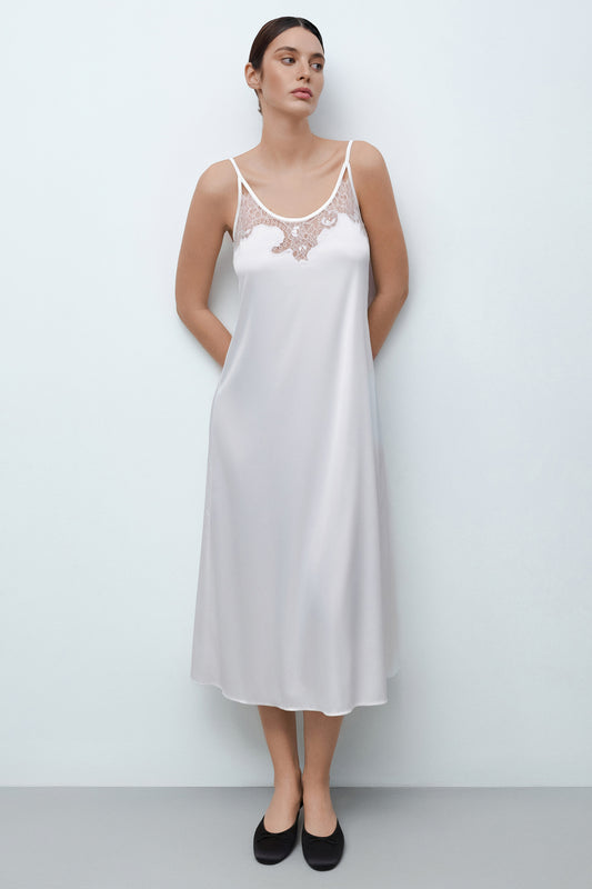 Women's silk satin nightgown S03403