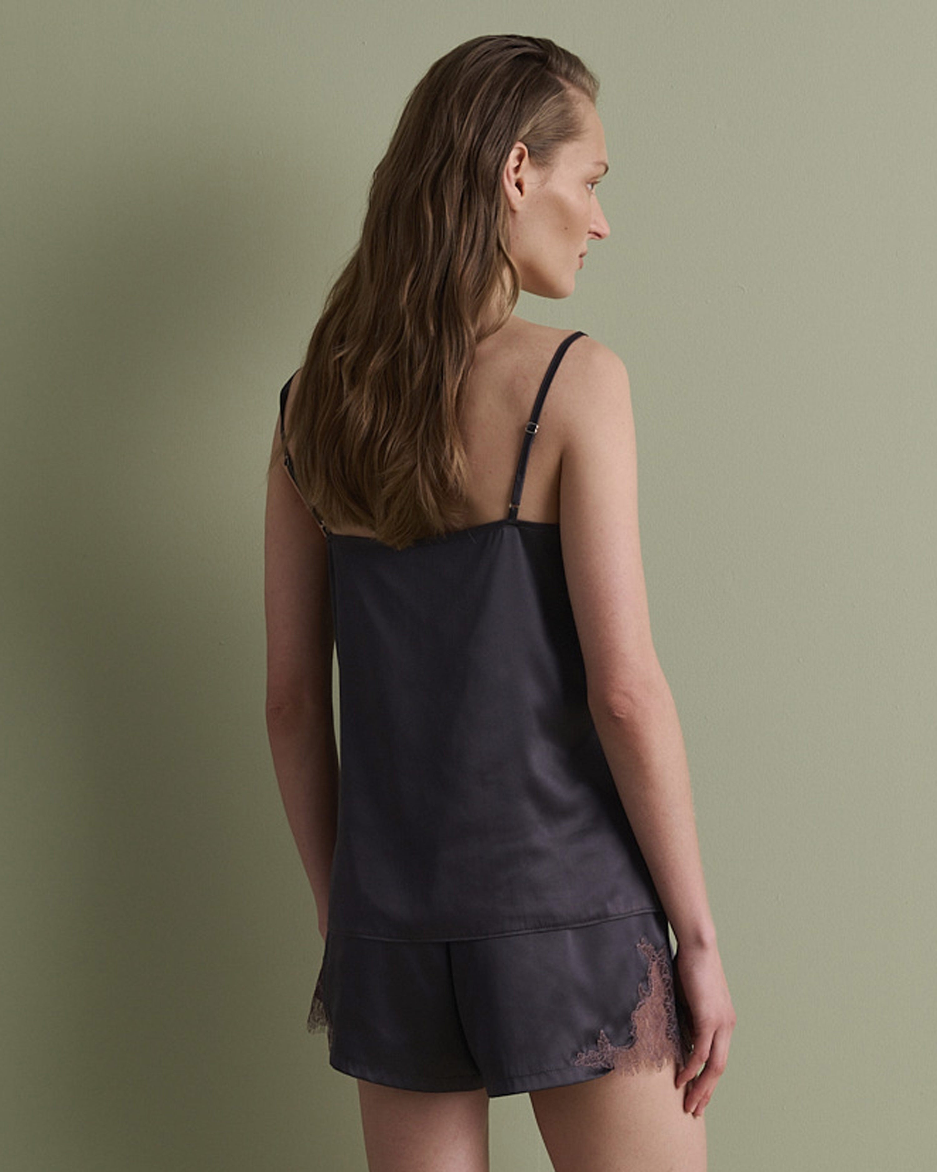 Satin cami shorts Set S03405 grey