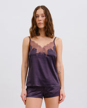 Satin cami shorts Set S03405 grey