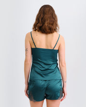 Satin cami shorts Set S03405 emerald
