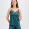 Satin cami shorts Set S03405 emerald
