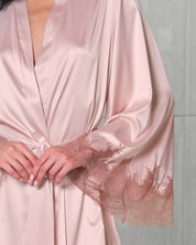 Satin Robe S03406 rose gold