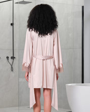 Satin Robe S03406 rose gold