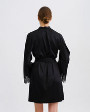 Satin Robe S03406 black