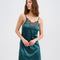 Satin Chemise spaghetti strap S03407 emerald