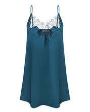 Satin Chemise spaghetti strap S03407 emerald