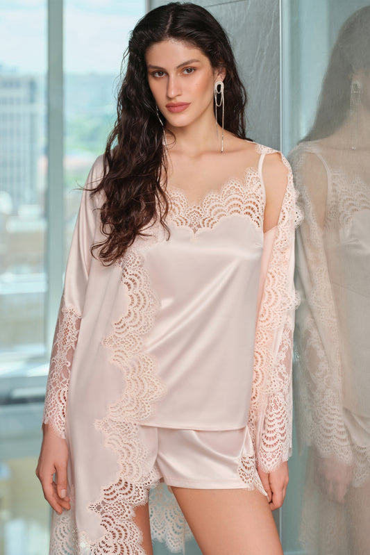 Women's silk satin robe S03410