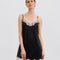Satin Chemise spaghetti strap S03411 black