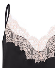 Satin Chemise spaghetti strap S03411 black