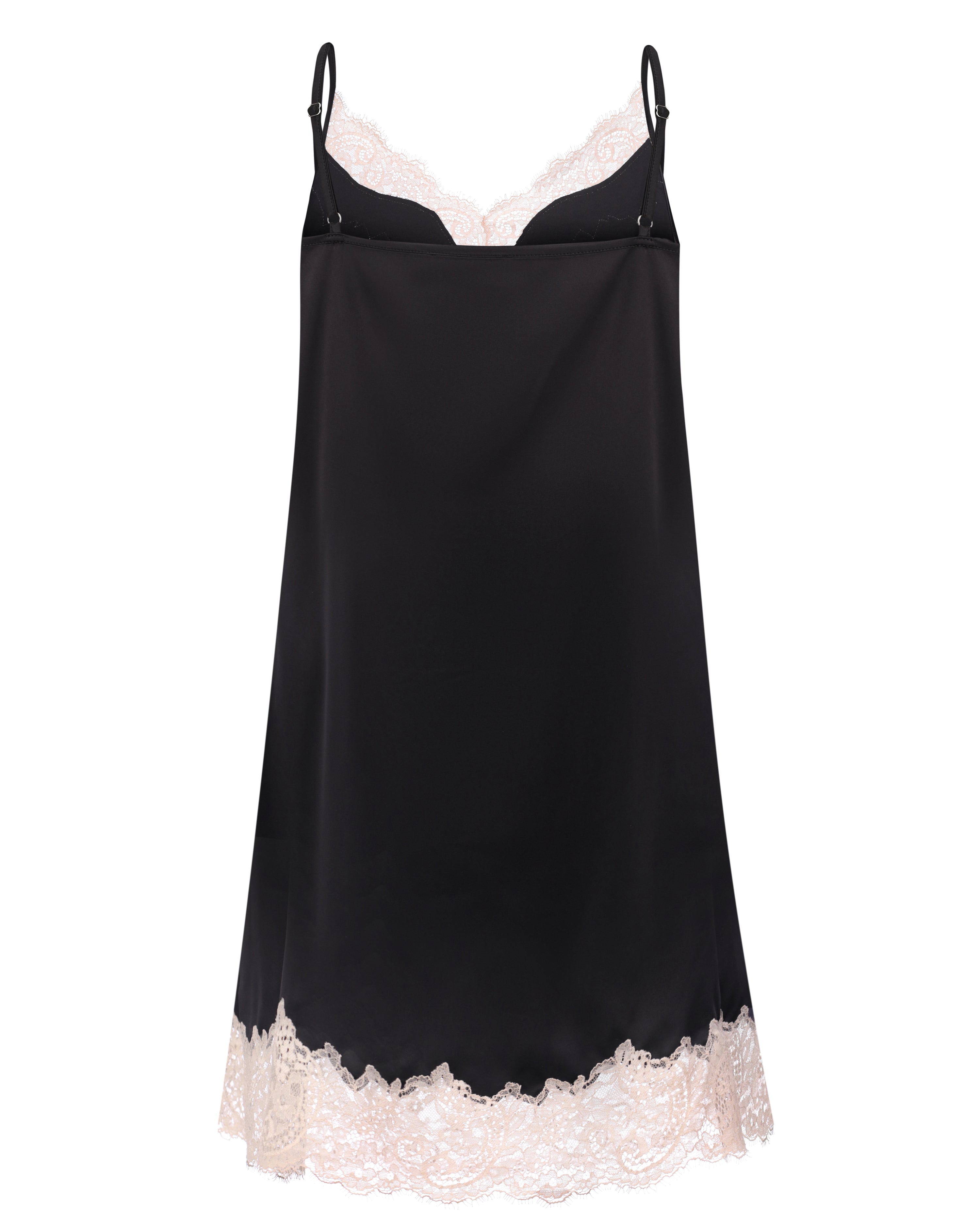 Satin Chemise spaghetti strap S03411 black