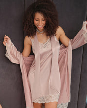 Satin Chemise spaghetti strap S03411 rose gold