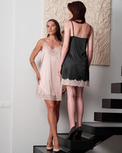 Satin Chemise spaghetti strap S03411 rose gold