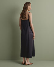 Satin Nightgown spaghetti strap S03418 grey