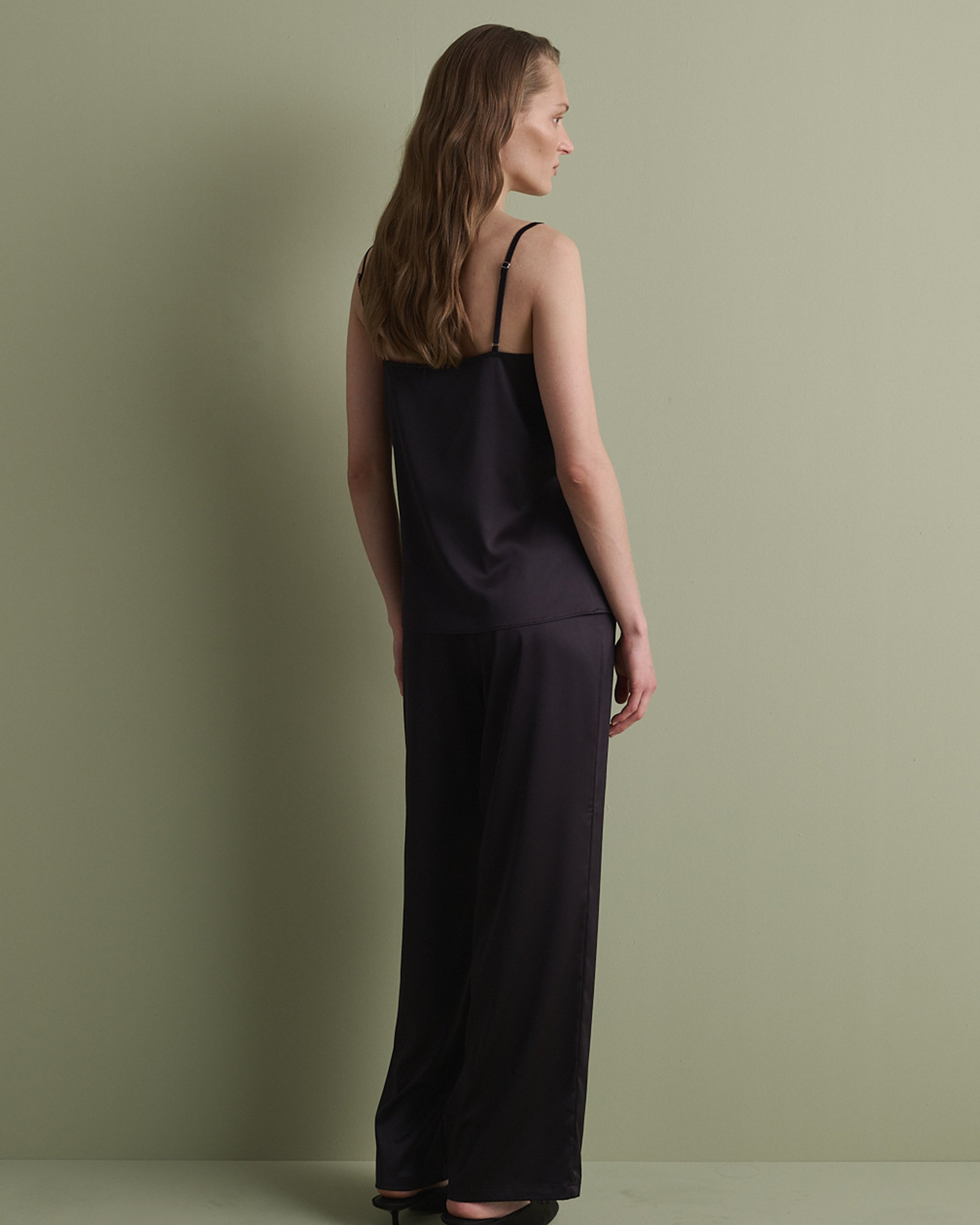 Satin camisole Pajama S03419 black