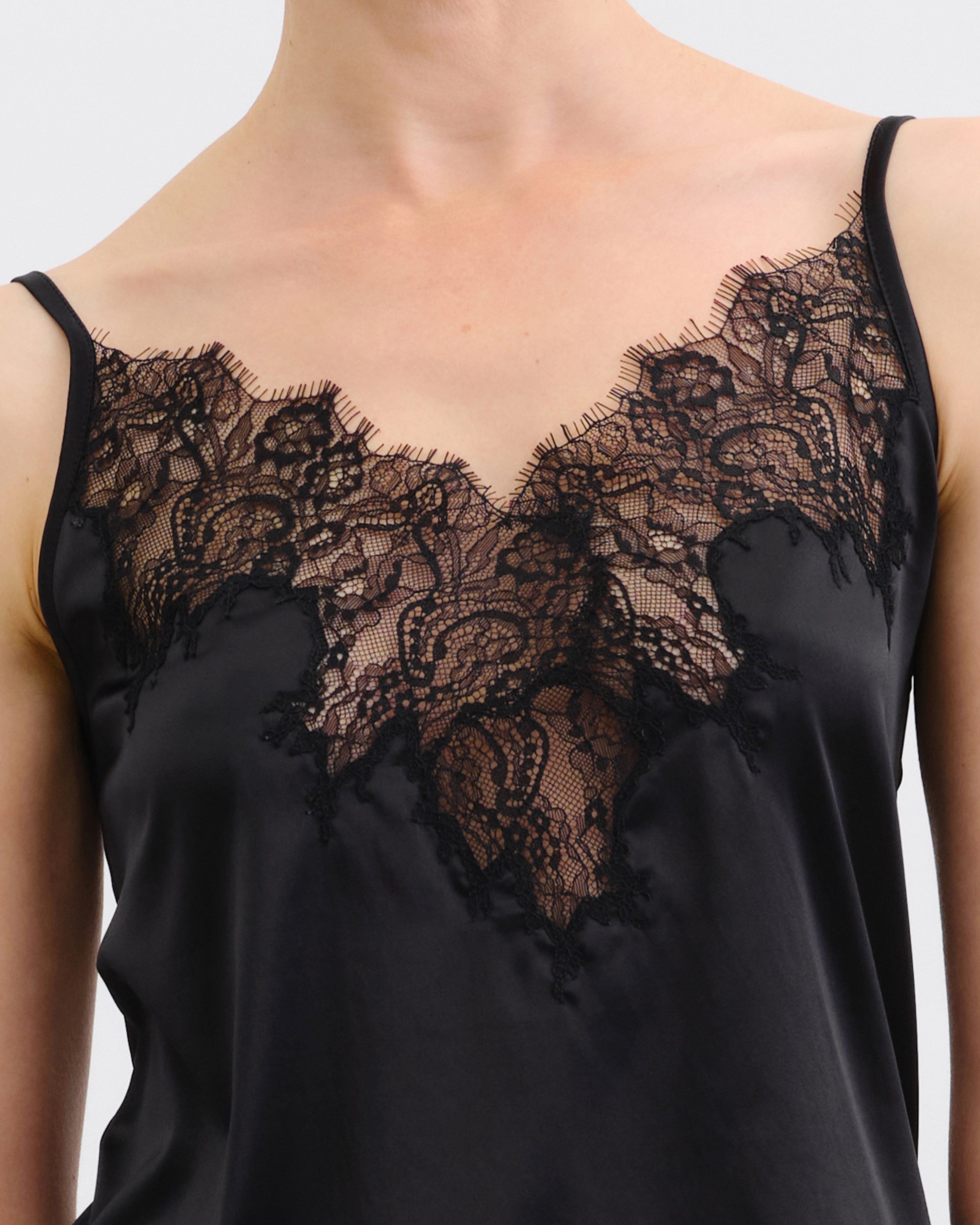 Satin camisole Pajama S03419 black