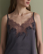 Satin camisole Pajama S03419 grey