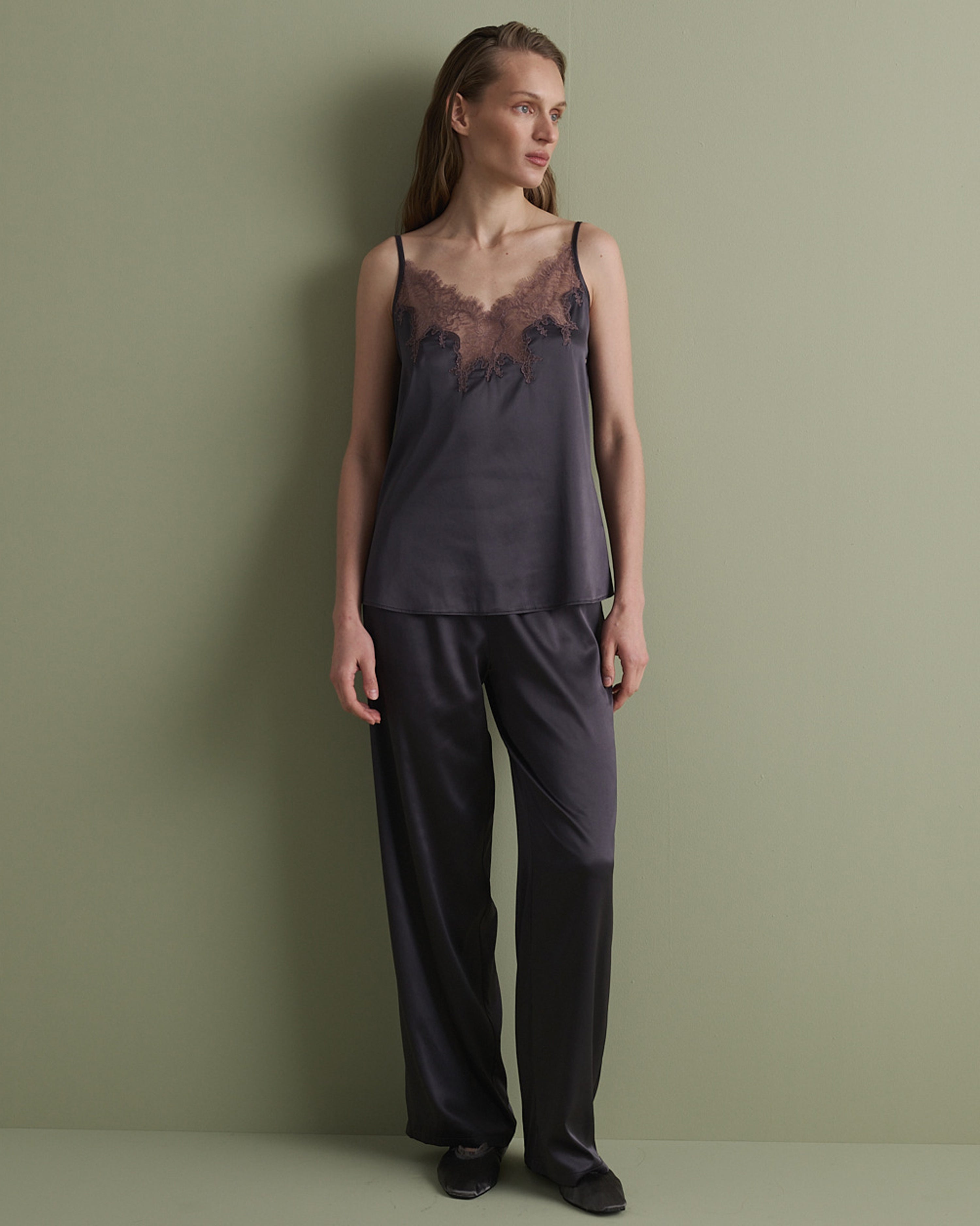 Satin camisole Pajama S03419 grey