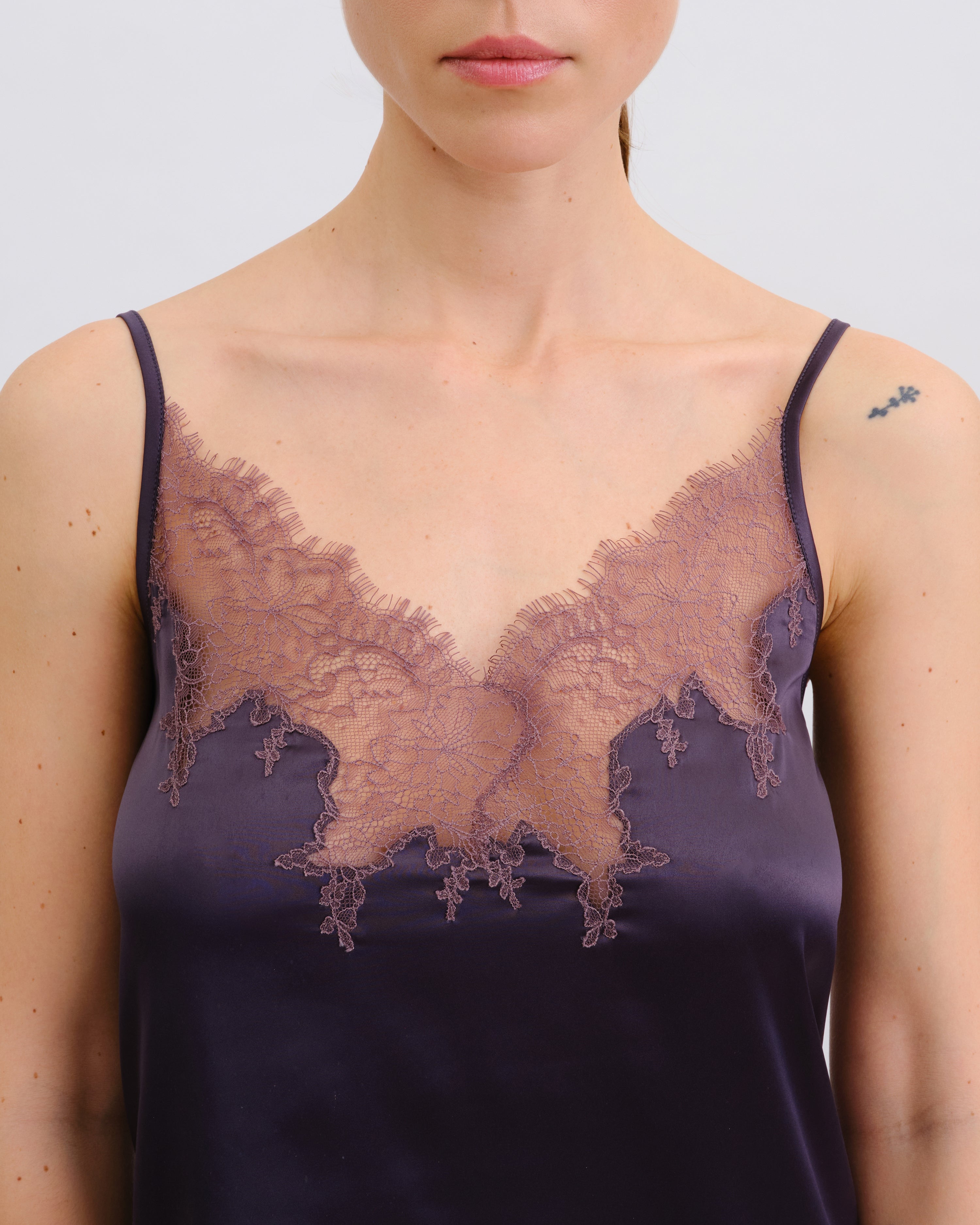 Satin camisole Pajama S03419 grey