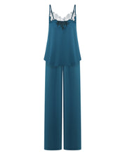 Satin camisole Pajama S03419 emerald