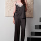Women's satin camisole pajama S03421 black
