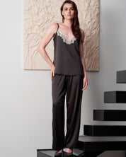 Satin camisole Pajama S03421 black