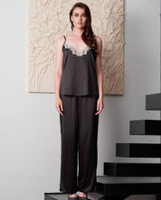 Satin camisole Pajama S03421 black