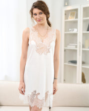 Satin Chemise spaghetti strap S03422 white