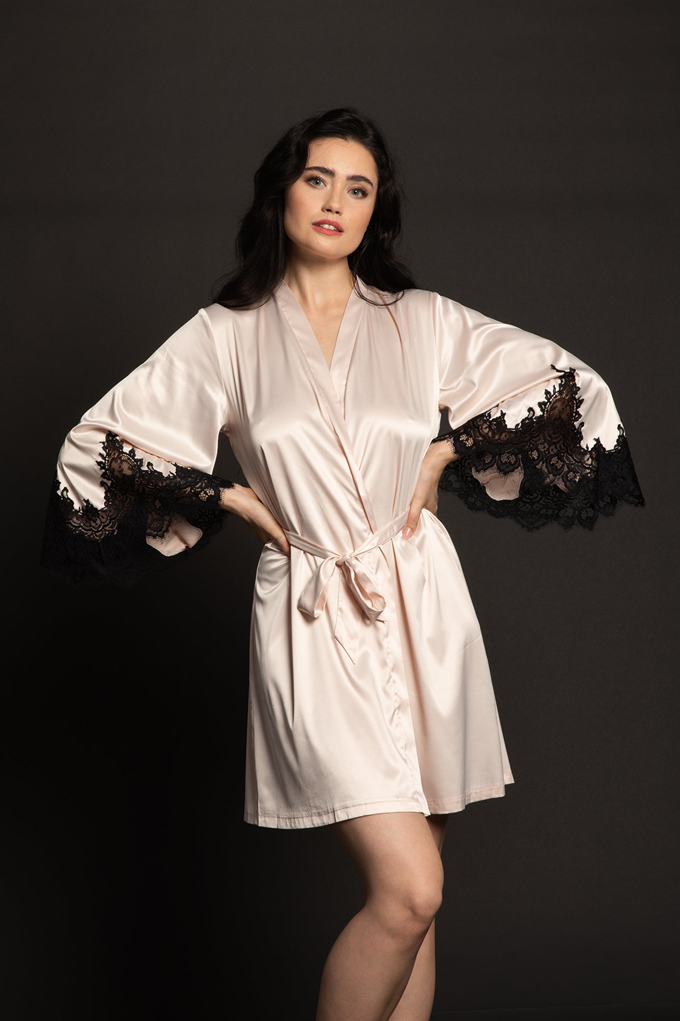 Women's silk satin Robe S03189